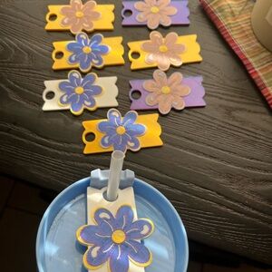 Stanley Floral Cup Toppers - Purple, Yellow, Pink